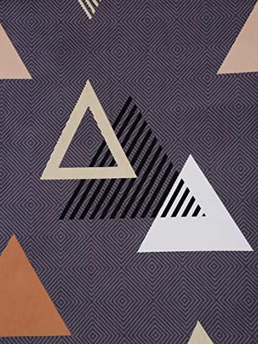 Image of Home Sizzler 210TC Geometric Microfibre Grey Double Bedsheet with 2 King Size Pillow Covers