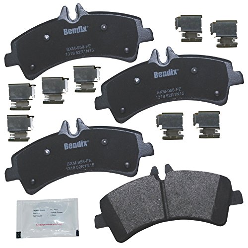 Image of Bendix Priority1 CFM1318 Semi-Metallic Rear Brake Pads for Select Models Dodge Sprinter 3500, Freightliner Mercedes-Benz Sprinter, Volkswagen Crafter Van