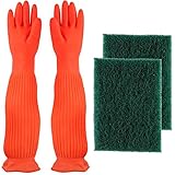 AroPaw Aquarium Cleaning Tools Set Includes Waterproof BPA Free Gloves, 2 Pack Algae Scraper Sponge Scrubber Pad, Aquarium Cleaner Fish Tank Cleaner