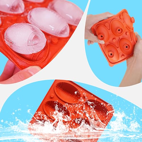 Molde de hielo de silicona en forma de balón de fútbol, 2 piezas miniatura 5