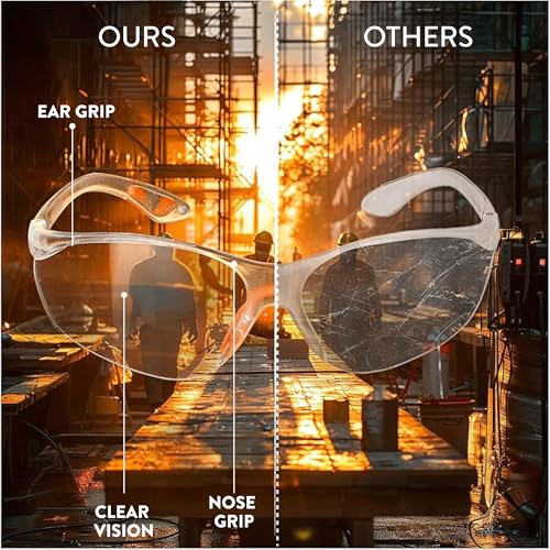 Foto von Kurtzy 12-er Pack Schutzbrille Arbeitsschutzbrille - Arbeitsschutzbrille mit Gummieinsatz - Safety Glasses - Arbeitsbrille Labor - Schutzbrille Schießsport - Staubschutzbrille