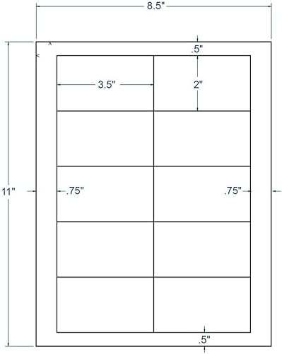 Compulabel 311455 Esquina cuadrada blanca, tarjetas de visita para impresoras láser y de inyección de tinta, 3 1/2 x 2 pulgadas, adhesivo