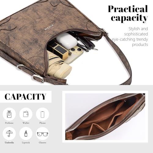 Shoulder Bags for Women Cute Hobo Handbags Vegan Leather Mini Clutch Purse with Zipper Closure4