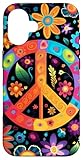 Peace Sign Hippie Floral Case for iPhone 16