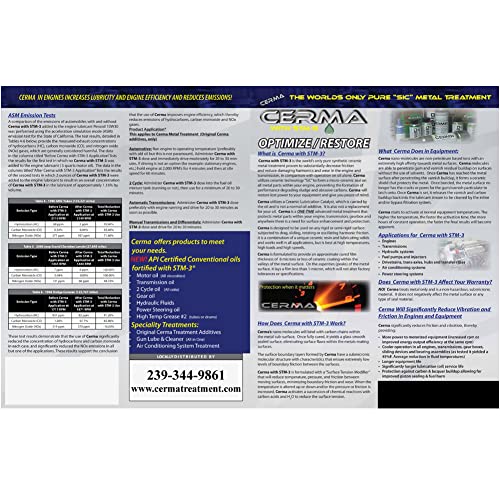 Cerma Engine Treatment - Clean, Revitalize, and Protect Engine - Restore Performance