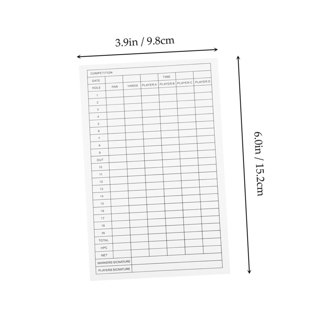 Abaodam Golf Scorecard Set 25pcs Player Score Cards Score Paper Sports Exam Accessory Easy to Use