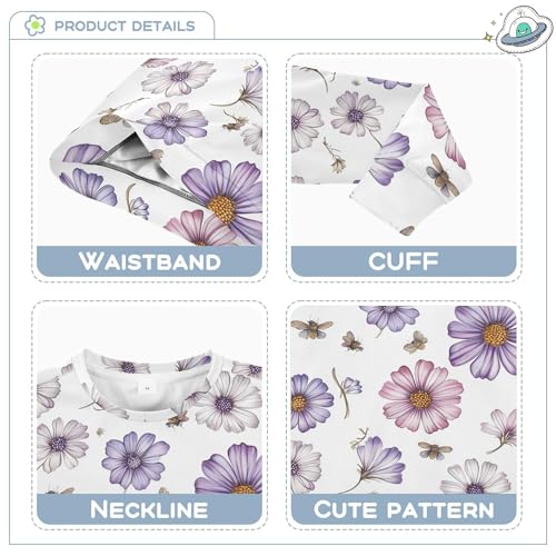 JUNZAN Vintage Osteospermum White Kids Boys Hoodie Sweatshirt Crewneck Hoodie for Boys Party 4T3