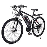 Viribus Electric Bike for Adults with 21 Speed Derailleur, 26 inch Electric Bicycle 350W Motor 25 mph 48V Removable Battery Disk Brakes Adjustable Seat, eBike with Throttle Men Women, Black
