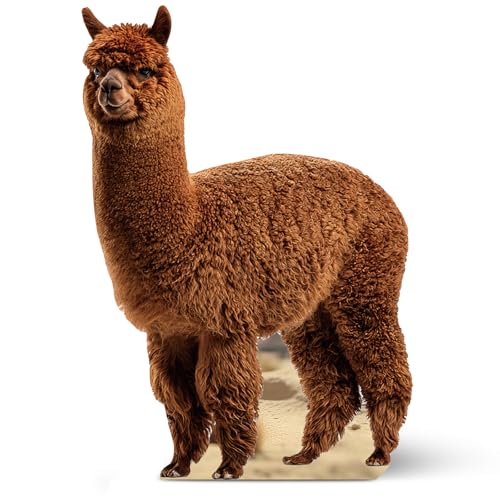 Image of Geelin 5 ft Llama Cardboard Cutout Stand up Life Size Animal Stand up Safari Jungle Photo Booths Prop Cut Out for Zoo Safari Jungle Themed Birthday Party Decoration Supplies