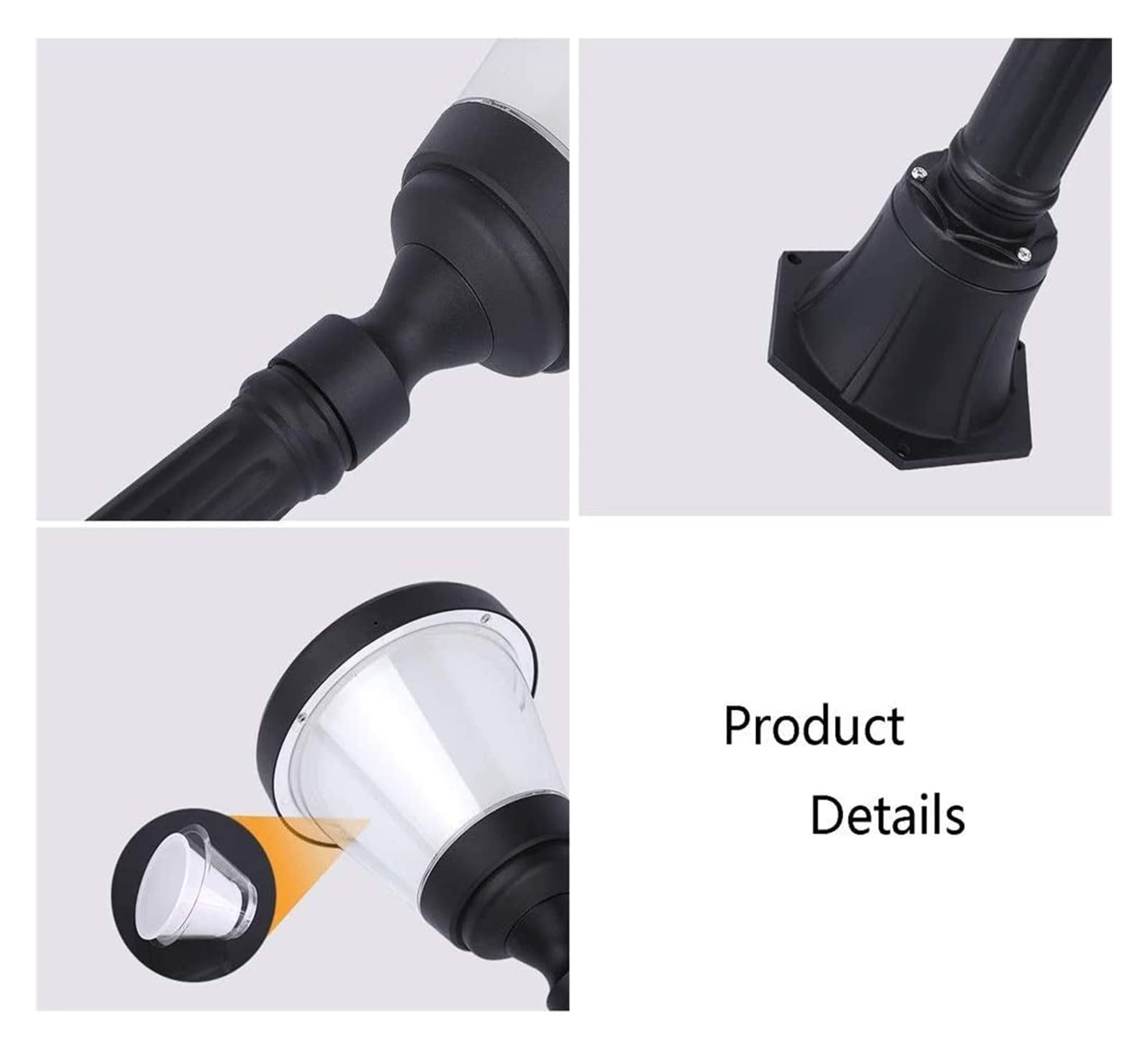 Cortile Lampione Lampione Led Alto Palo Strada Pilastro Lanterna Luce Moderna Paralume Esterno Impermeabile Alluminio Post Light Path Way Garden Villa Decor Colonna Lampada, Luce Bianca, Lampione