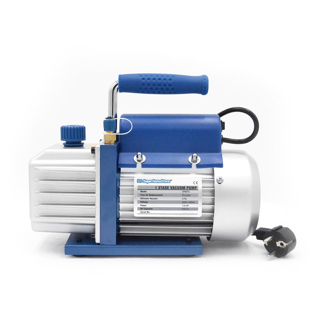 Prodotti kit - 3s klimaanlagen vakuumpumpe unterdruckpumpe 70 lt + monteurhilfe 2 wege r410a