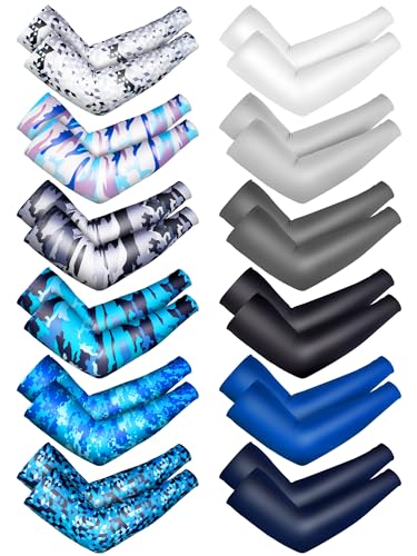 Mntrprko 12 Pairs Sports Arm Sleeves for Kids Basketball Baseball