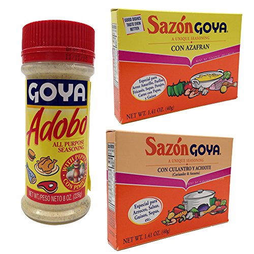 Mélange épices Goya pack de 3 condiments traditionnels latinos