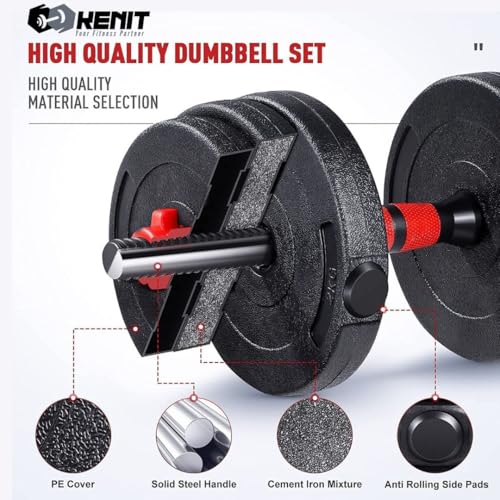 Image of PVC Dumbbell Set and Fitness Kit for Men and Women | 3-in-1 Convertible Design for Whole Body Workout with Connector Rod, Adjustable Weights, and Home Gym Essentials (8, Kilograms)