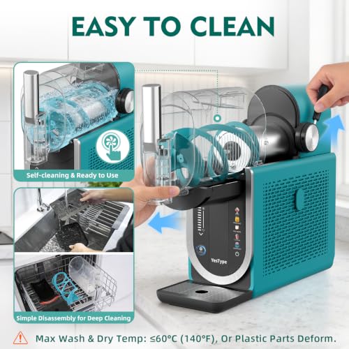 Image of Slushie Machine for Home, No Ice Needed Margarita Machine & Slushy Machine, 5 Preset, Rapid Freezing, Self-Cleaning, 66oz Slushie Maker for Frappes, Spiked Slush, Ice Cream, Dark Green