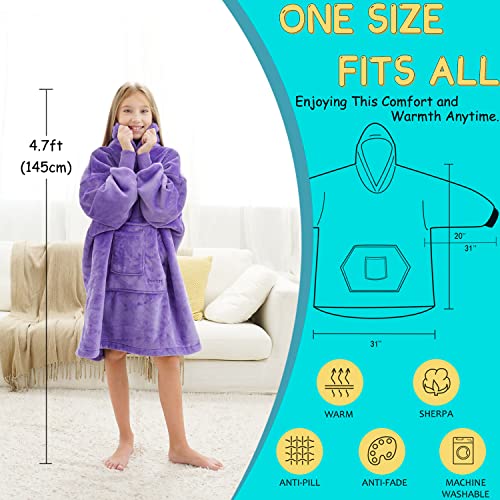 REDESS Blanket Hoodie Sweatshirt, Wearable Blanket Oversized Sherpa with sleeves and giant pocket, cozy hoodie for adults kids - Image 3