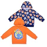 Blippi 2 Pack Pullover Hoodies for Boys and Girls, Kid’s Hooded Long Sleeve Shirt & Zip Up Jacket,...