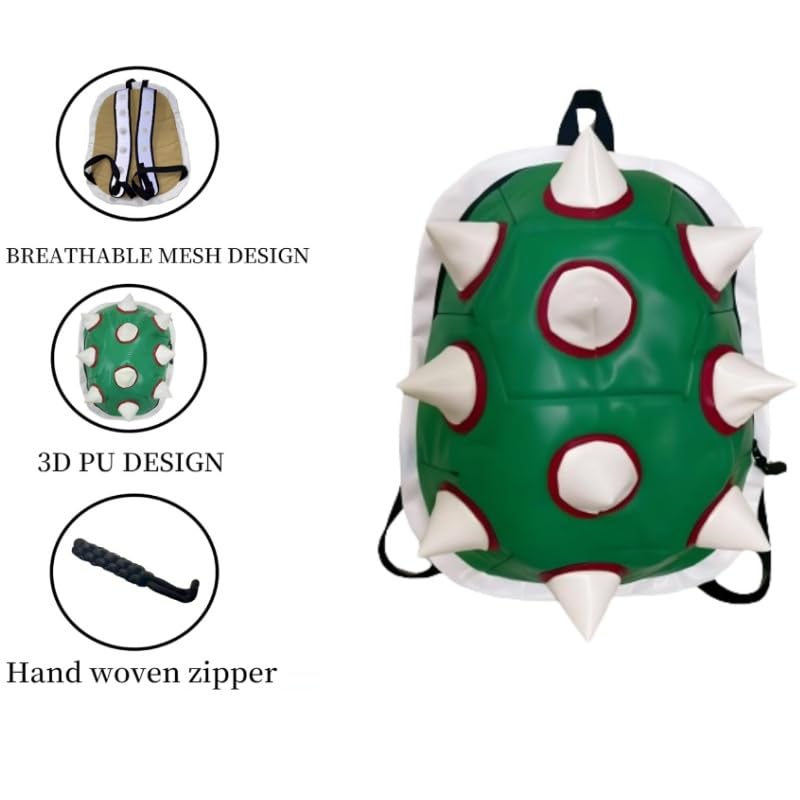 Green Turtle Thorn Backpack Cosplay Costume Accessories Props Casual Laptop Backpack3