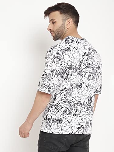 Image of GRITSTONES Men Oversized Half Sleeve Cotton T-Shirt