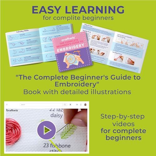 Craftwiz CW-EMK 4 Set Starter Embroidery Kit For Beginners Adults And Kids thumb #4