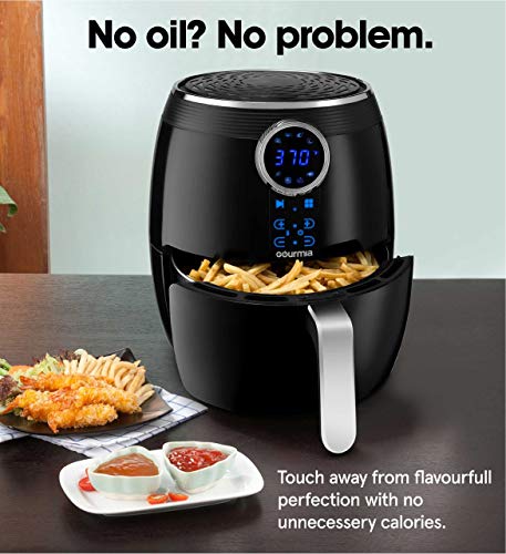 Image of Gourmia GAF575 5-Quart Digital Air Fryer - No Oil Healthy Frying - 12 One-Touch Cooking Functions - Guided Cooking Prompts - Easy Clean-Up - Recipe Book Included