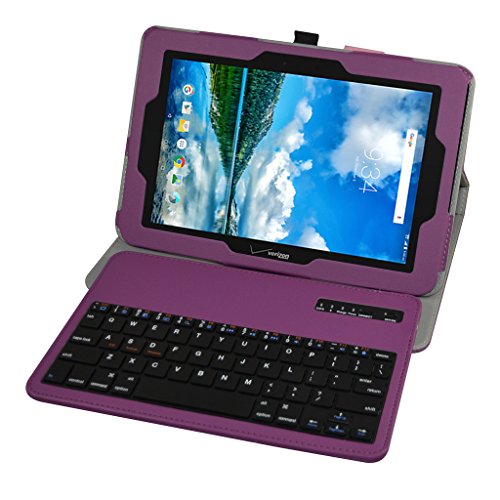 Mama Mouth Verizon Ellipsis 10 Keyboard Case, Coustom Design Slim Stand Pu Leather Case Cover With Romovable Keyboard For 10.1" Verizon Ellipsis 10 Android Tablet,Purple #TOP1