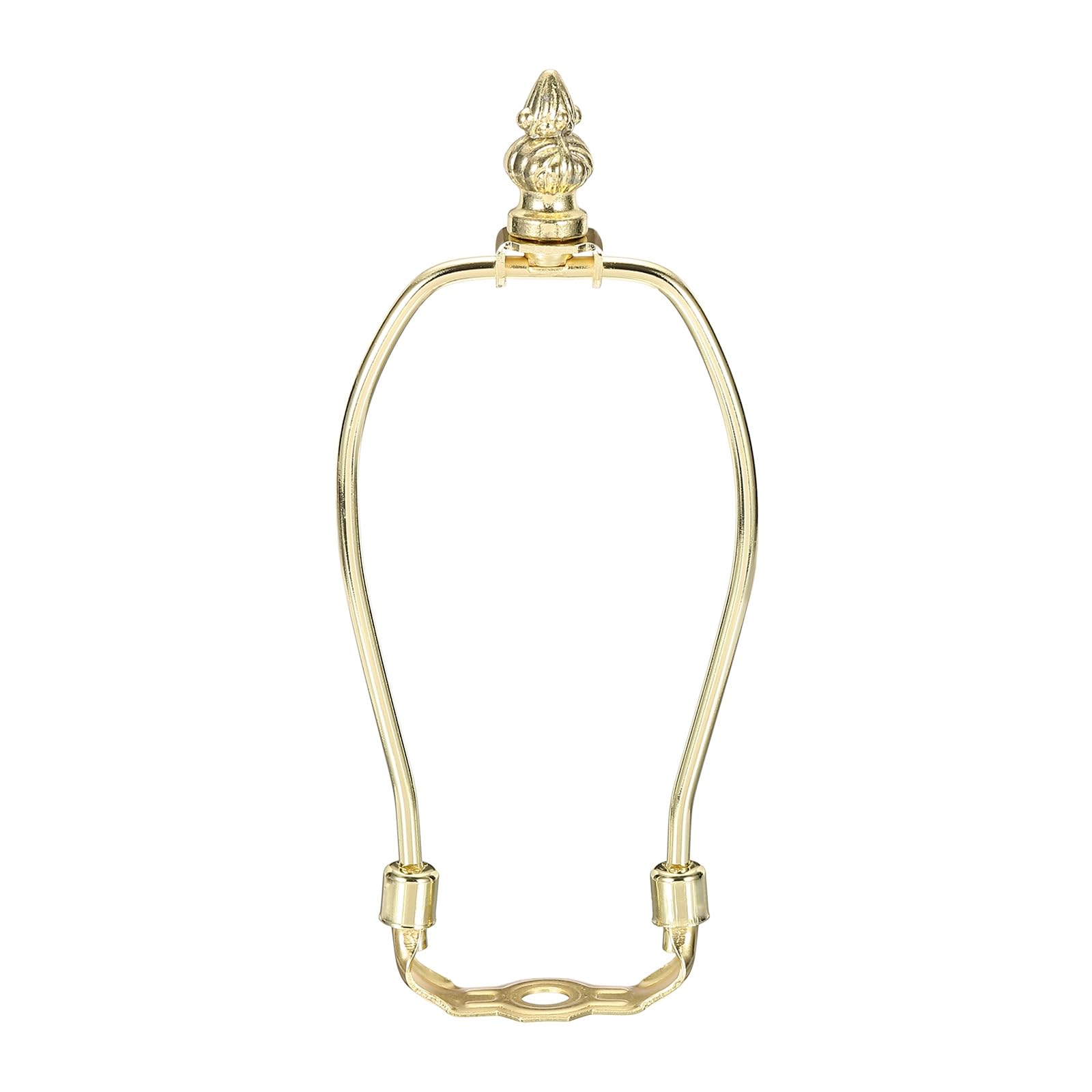 PATIKIL 1 Set 6" Lamp Shade Harp Holder, Heavy Duty Detachable Lampshade Brackets with 1.38" Height Solid Metal Finial Shade Holder for Table and Floor Lamps, Gold