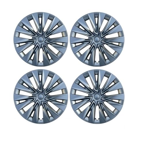 Tapacubos De Repuesto Rueda 19 Pulgadas, 4 Unidades, para Tesla para Modelo para Y (2018-2024), Accesorios para Llanta Completa(Gun Grey)