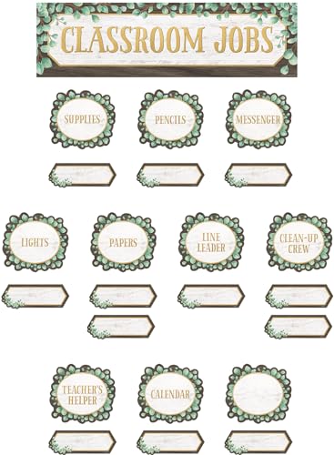 Image of Teacher Created Resources Eucalyptus Classroom Jobs Mini Bulletin Board (TCR8453)