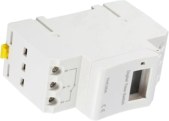Oumefar THC 30A Digital DIN Rail Timer Switch Programmable Electronic LCD Time Control Switch 16 On/Off Timer Settings for Street Lamp Neon Lamp etc(220V)