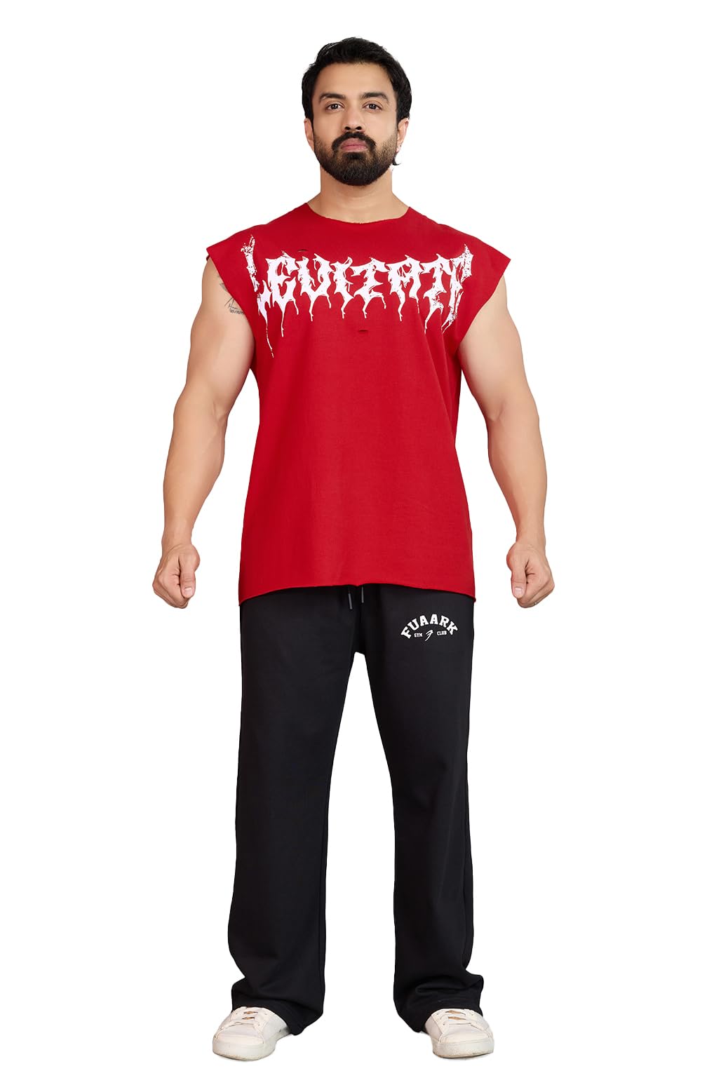 FUAARK Men Raw Levitate Capsleeves Oversized fit Gym & Workout Tank-image-22
