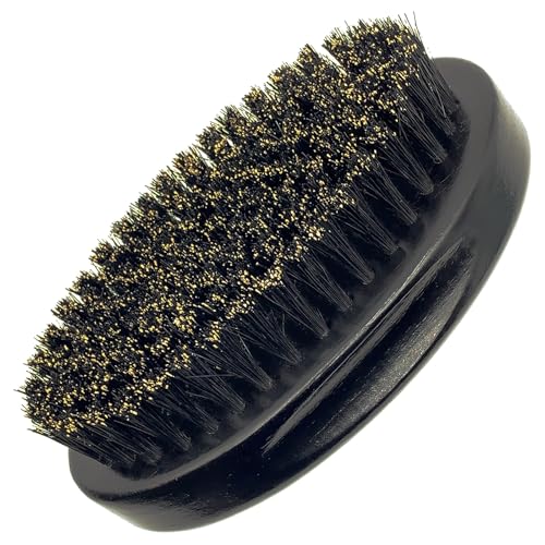 BilaliyMil 4.3 IN Natural Boar Bristle Beard Brush for Men Premium Wooden Handle with Boar Bristles - Pocket Travel Mustache Grooming Tool for Husband & Father