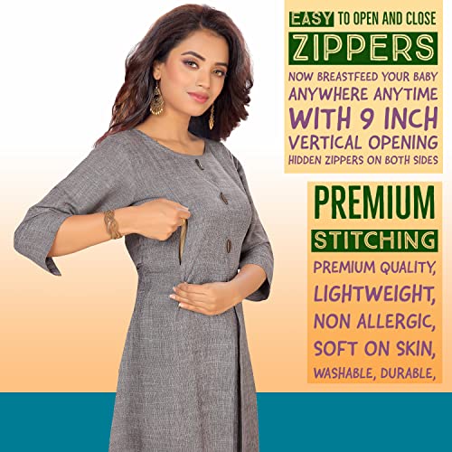 Image of CEE 18 Women's Cotton A-Line Calf Long Maternity Wear