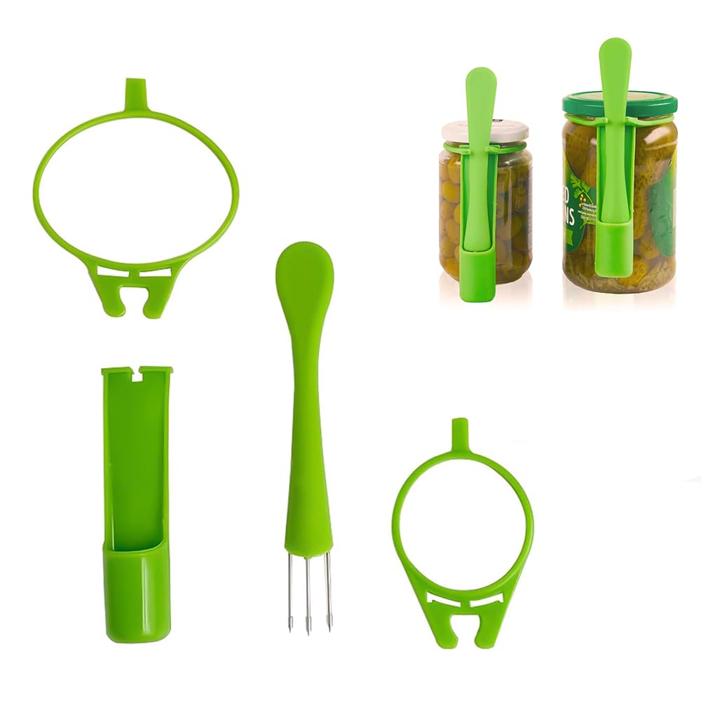 2 tenedores de pepinillos para pepinillos, tenedor de pepinillos para el frasco, tenedor de pepinillos de cocina, tenedor de pepinillos de acero inoxidable 304, regalo para los amantes de los