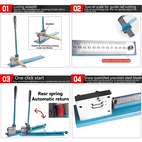 Frez do szyn DIN, precyzyjne narzędzie do aluminiowych szyn stalowych, skala 50 cm, ergonomiczny antypoślizgowy uchwyt, wytrzymały klasy przemysłowej do cięcia i produkcji