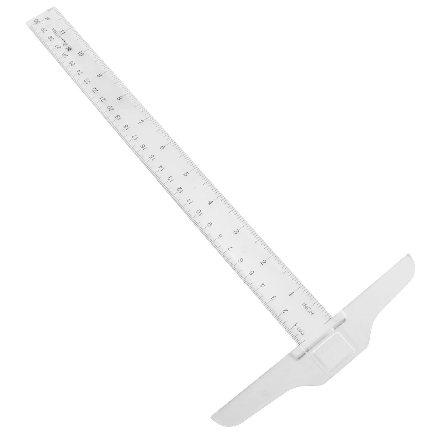 RLECS Plastic Transparent T Ruler T-Square 30cm / 12" Double Side Measuring T-Ruler