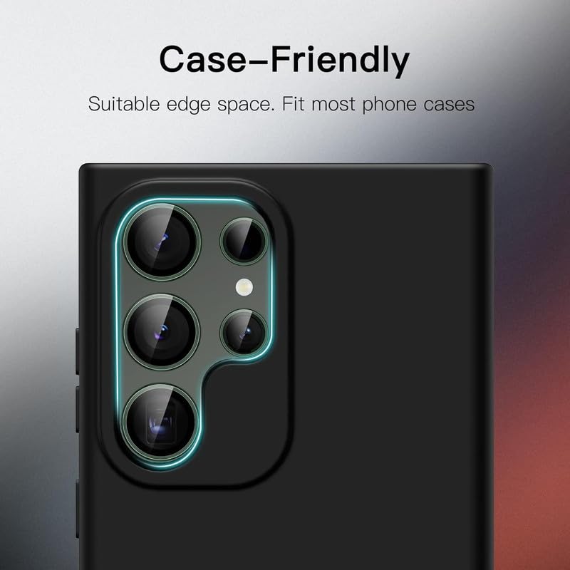 Image of Skinomi Camera Lens Protector Compatible with Samsung Galaxy S24 ultra 5G [Anti-Scratch] Premium Tempered Glass Film Aluminum Alloy Lens Ring Cover- Titanium Green