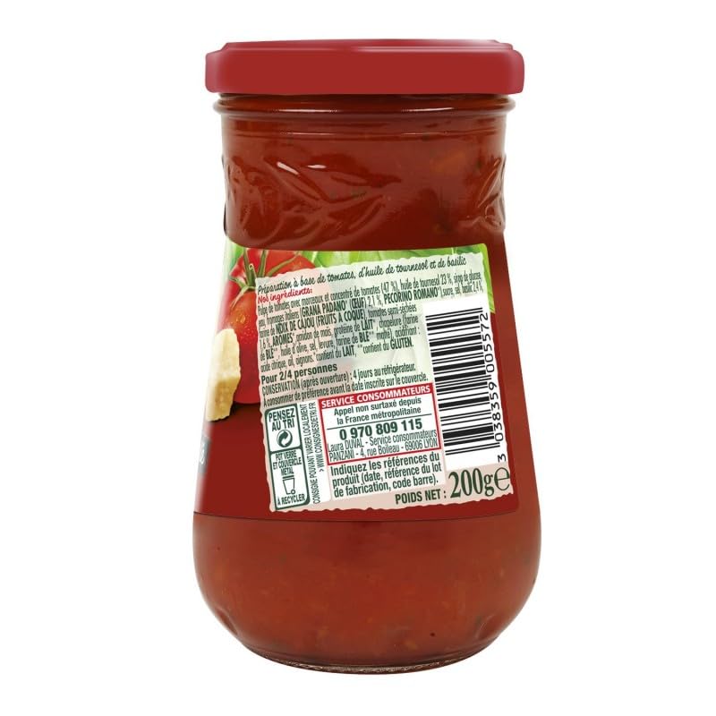 Savourez l'Authenticité Italienne : Panzani Sauce Pesto Tomates & Basilic Ciselé - 200g Mélange d'ingrédients frais et parfumés, idéal pour - Le Lot De 4