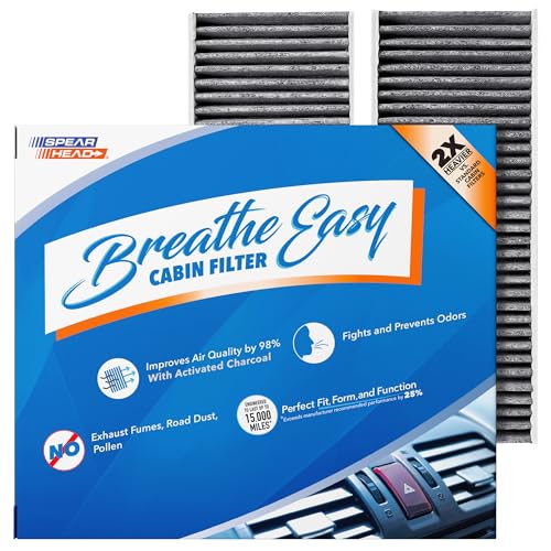 Image of Spearhead Odor Defense Breathe Easy AC & Heater Cabin Filter | Fits Select 2005-2021 Frontier, NV1500 /2500 /3500, Pathfinder, Xterra, Equator | Up to 25% Longer Lasting w /Activated Carbon (BE-553)