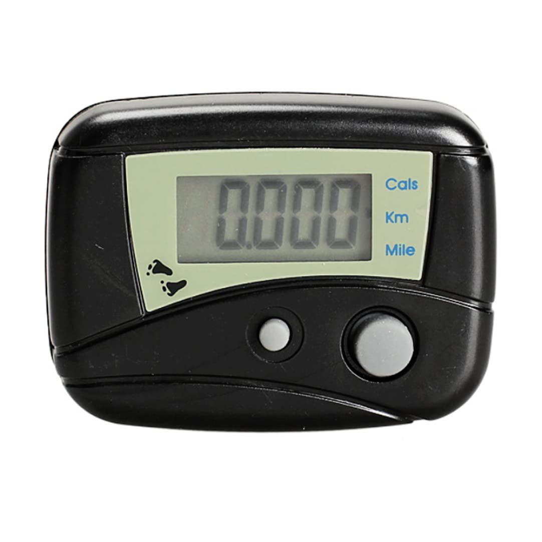 Nirelief Accurate Mini Electronic Pedometer Portable Step LCD Pedometer Walking Distance Calorie Counter with Clip Mini Electronic Pedometer Calorie Counter for Walking Steps Miles/Km Black