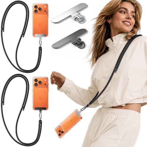 Image of 2 Pack Phone Lanyards with Metal Connector & 0.02 inch Tether Tab