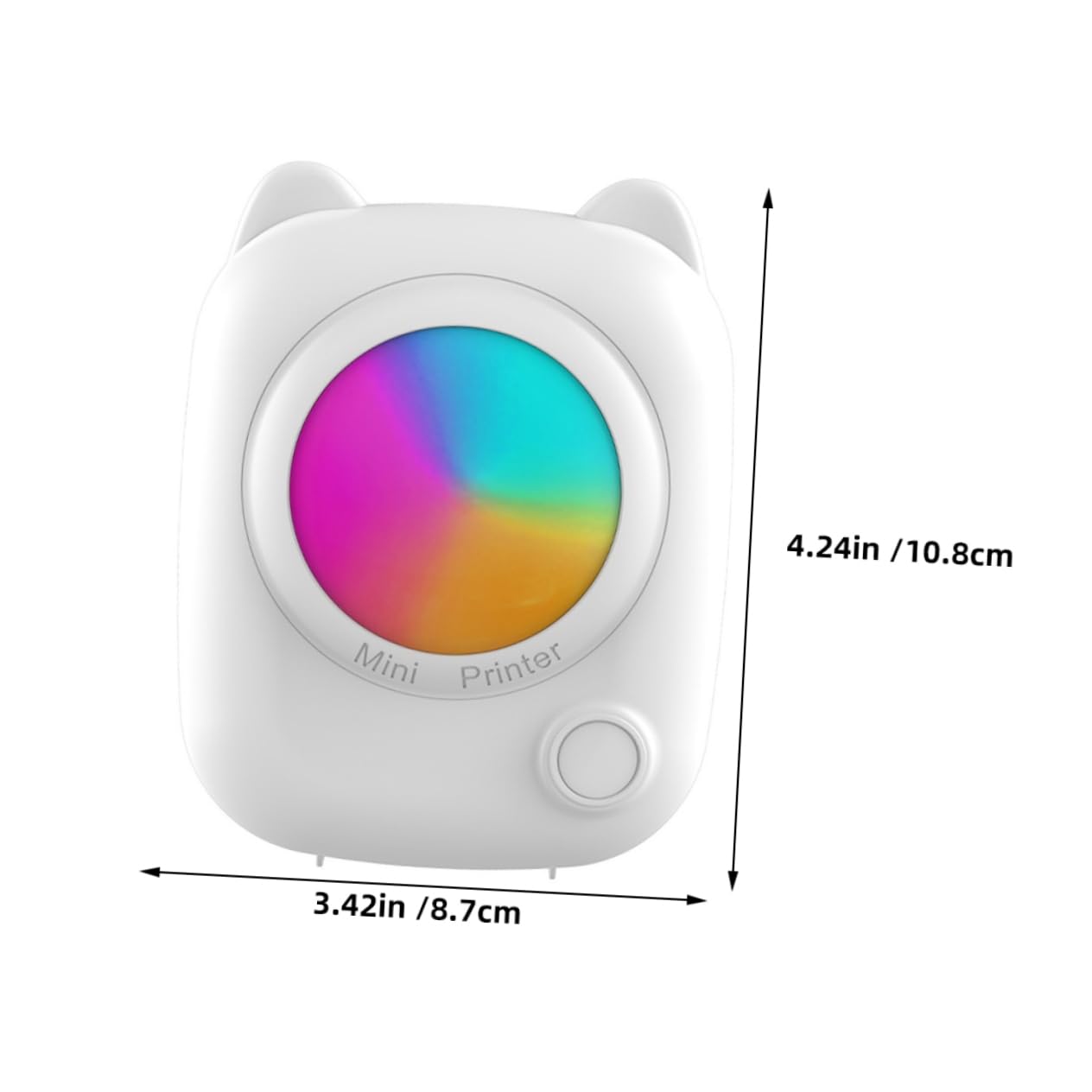 Homoyoyo Mini Stampante Termica Portatile Bianca, Stampa Etichette | Abs, Batteria 1200mah, Formato Tascabile, per Fogli Adesivi, Foto, Ricevute e Memo