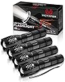 Victoper LED Flashlight 4 Pack, Bright 2000 Lumens Tactical Flashlights High Lumens with 5 Modes, Waterproof Zoomable Flash Light for Outdoor, Gifts for Student Dorm Camping Essentials Camper Gear