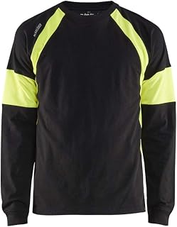 Blaklader 352010309933XXXL - Camiseta de Manga Larga, Color Negro y Amarillo de Alta Visibilidad, Talla XXXL