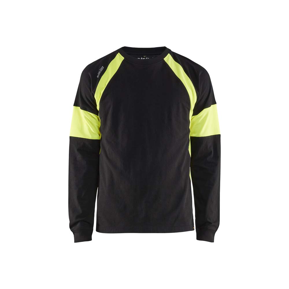 Blaklader 352010309933XL Long-Sleeve T-Shirt, Black/High Vis Yellow, Size XL