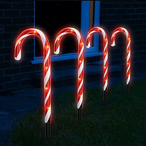 Dazzle Bright 12 Pack 16" Christmas Candy Cane Pathway Markers, Xmas Pathway Lights Outdoor With 72 Warm White Lights For Walkway Garden Lawn Holiday Decorations #TOP5
