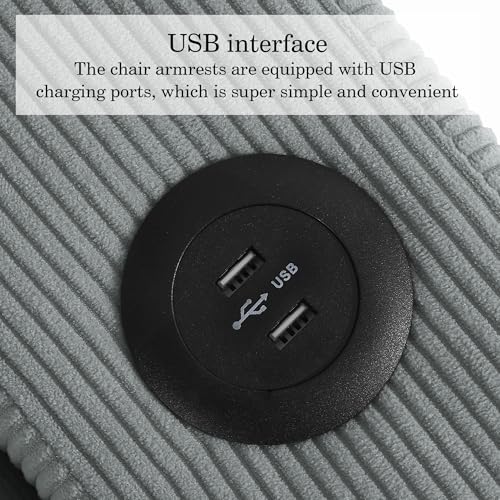 Image of 3-in-1 Sleeper Chair Pull Out Sofa Bed, Convertible Reclining Seat Upholstered Armchair, Adjustable Backrest Recliner Chair with Side Pockets, Cup Holder & USB Ports - Gray
