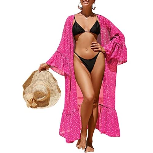 Eddoyee Loose Beach Kaftan Dress - Caftan Cover Up (C-rose)