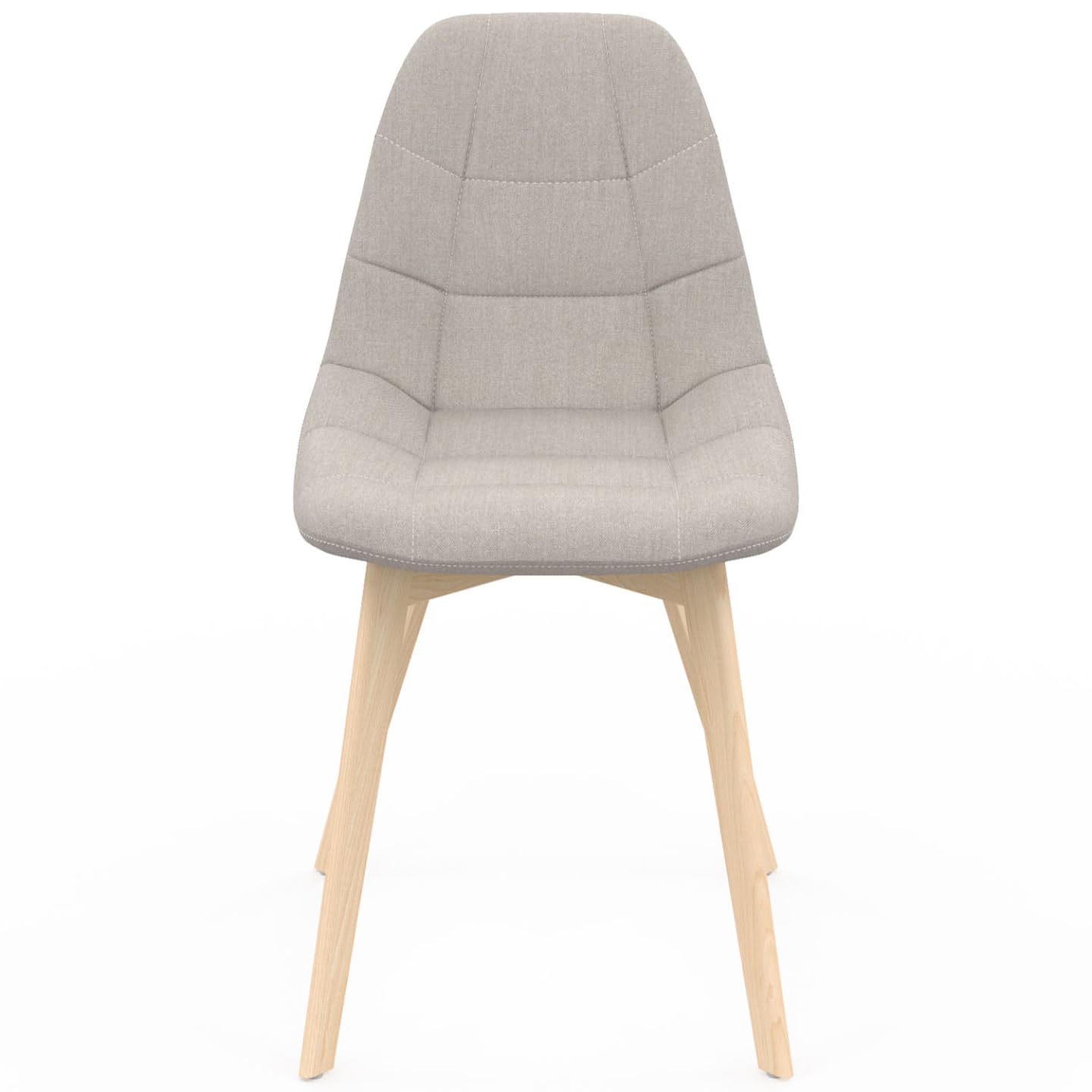 IDMarket - Conjunto de 6 sillas escandinavas Gaby tela beige para comedor