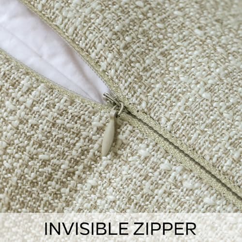 JOTOM Set of 2 Cushion Covers 60x60 cm Khaki Decorative Throw Pillow Covers 24x24 Inch Square Cushion Case Home Decor Pillowcases for Couch Sofa Living Room Bed (Khaki) - Image 3